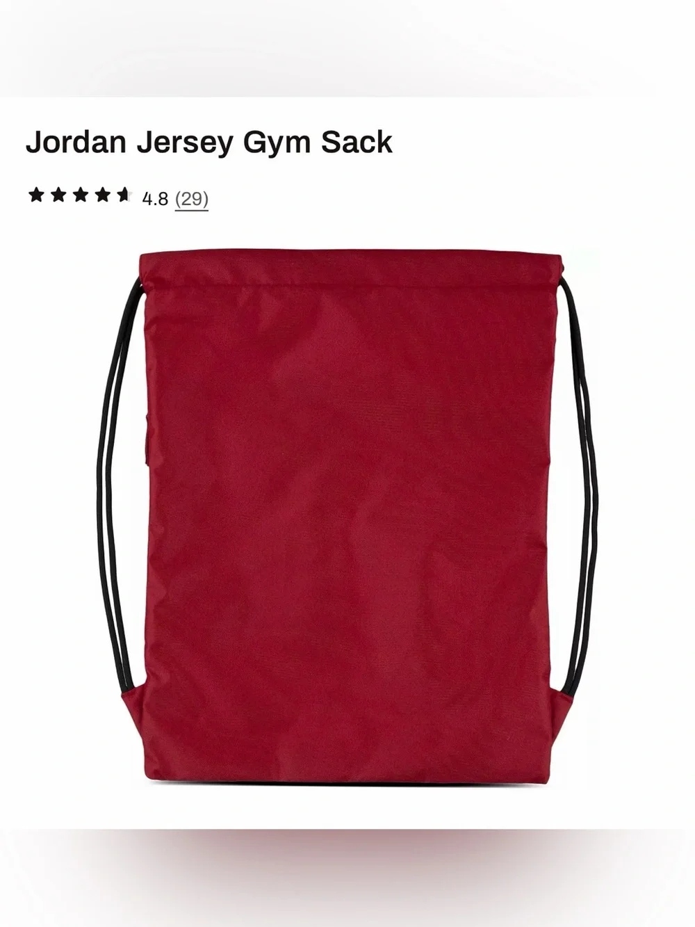 *new* Jordan Red and Black Jersey Gym Sack